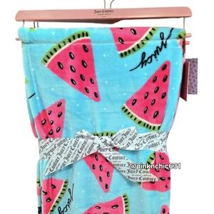 Juicy Couture Watermelon Fruit Plush Blanket 50 X 70